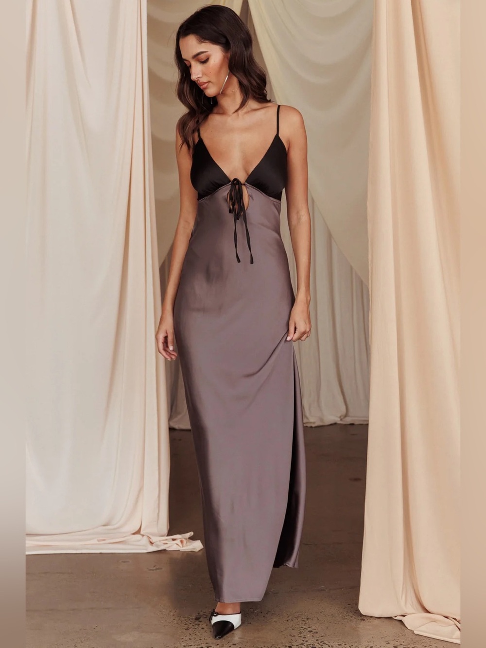 NWT Peppermayo Flora Satin Maxi Dress
